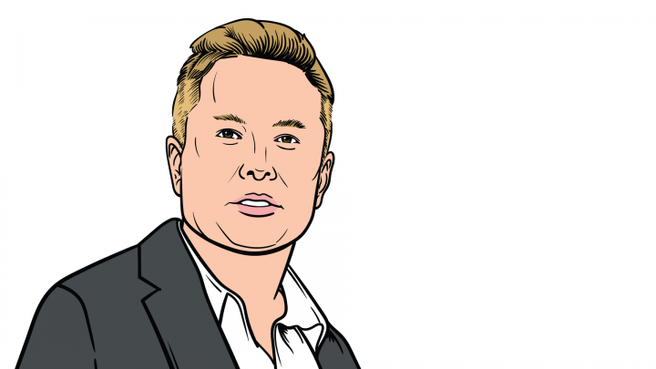 24 July, 2018 Famous founder, CEO and entrepreneur Elon Musk vector portrait